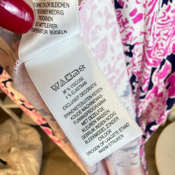 Cynthia Rowley women’s sz. Small white pink blue halter maxi dress summer #4005 - Picture 8 of 9